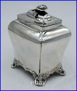 Rare Scottish sterling silver bombe TEA CADDY. GLASGOW 1828. Robert Gray & Son