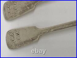 Rare Set Of 6 Antique 1846 Georgian Scottish Edinburgh Sterling Silver Spoons