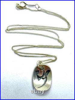 Rare Vintage 1972 MIKE GILL Scottish Sterling Silver Pendant Necklace 3.6g