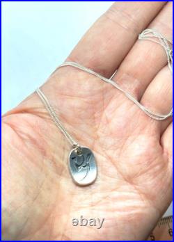Rare Vintage 1972 MIKE GILL Scottish Sterling Silver Pendant Necklace 3.6g