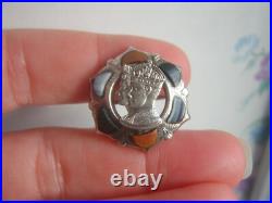 Rare Vintage George V1 Coronation Sterling Silver Scottish Agate Brooch c1937