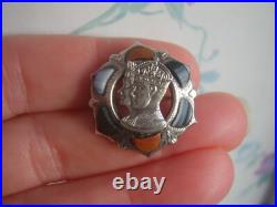 Rare Vintage George V1 Coronation Sterling Silver Scottish Agate Brooch c1937