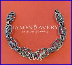 Retired & HTF James Avery Sterling Silver Scottish Terrier & Thistle Bracelet