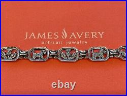 Retired & HTF James Avery Sterling Silver Scottish Terrier & Thistle Bracelet