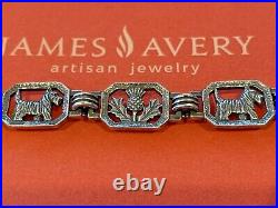 Retired & HTF James Avery Sterling Silver Scottish Terrier & Thistle Bracelet