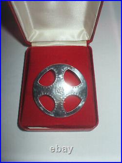 SCOTTISH 1970s SILVER BROOCH James C. Kerr SHETLAND-Original vintage leather box