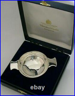 SCOTTISH CASED SOLID STERLING SILVER WHISKY CUP QUAICH CUP 1997 84g