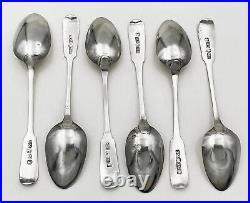 SCOTTISH PROVINCIAL SET 6 TEASPOONS STERLING SILVER Charles Murray, Perth c1820