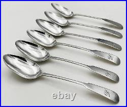 SCOTTISH PROVINCIAL SET 6 TEASPOONS STERLING SILVER Charles Murray, Perth c1820