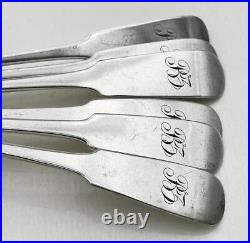 SCOTTISH PROVINCIAL SET 6 TEASPOONS STERLING SILVER Charles Murray, Perth c1820