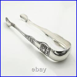 SCOTTISH QUEENS PATTERN SUGAR TONGS STERLING SILVER VICTORIAN Glasgow 1845