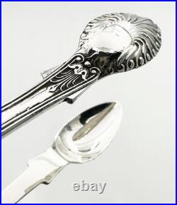 SCOTTISH QUEENS PATTERN SUGAR TONGS STERLING SILVER VICTORIAN Glasgow 1845