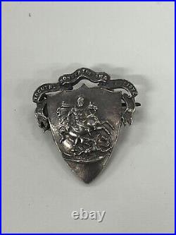 SCOTTISH Sterling Silver Brooch/Pin-Features ST GEORGE Slaying the Dragon