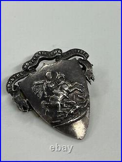 SCOTTISH Sterling Silver Brooch/Pin-Features ST GEORGE Slaying the Dragon