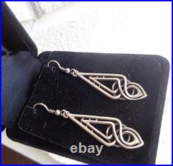 SUPERB Scottish Sterling Silver AILSA Celtic Drop Earrings Ola Gorie Orkney