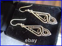 SUPERB Scottish Sterling Silver AILSA Celtic Drop Earrings Ola Gorie Orkney