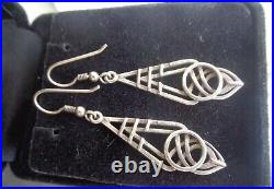 SUPERB Scottish Sterling Silver AILSA Celtic Drop Earrings Ola Gorie Orkney