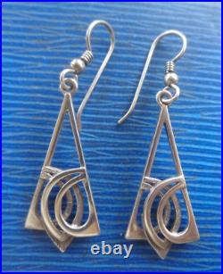 SUPERB Scottish Sterling Silver Celtic Drop Hook Earrings Ola Gorie of Orkney