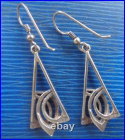 SUPERB Scottish Sterling Silver Celtic Drop Hook Earrings Ola Gorie of Orkney