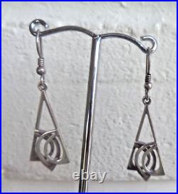 SUPERB Scottish Sterling Silver Celtic Drop Hook Earrings Ola Gorie of Orkney