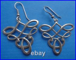 SUPERB Scottish Sterling Silver TUDOR Drop Hook Earrings Ola Gorie of Orkney