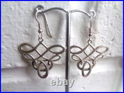 SUPERB Scottish Sterling Silver TUDOR Drop Hook Earrings Ola Gorie of Orkney