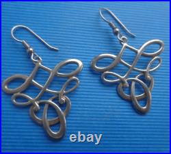 SUPERB Scottish Sterling Silver TUDOR Drop Hook Earrings Ola Gorie of Orkney