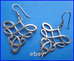 SUPERB Scottish Sterling Silver TUDOR Drop Hook Earrings Ola Gorie of Orkney