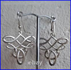 SUPERB Scottish Sterling Silver TUDOR Drop Hook Earrings Ola Gorie of Orkney