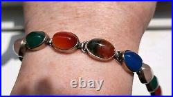 Sale Gorgeous Vintage Silver Scottish Agate Bracelet