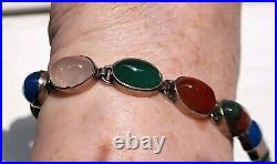 Sale Gorgeous Vintage Silver Scottish Agate Bracelet