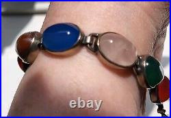 Sale Gorgeous Vintage Silver Scottish Agate Bracelet