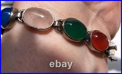 Sale Gorgeous Vintage Silver Scottish Agate Bracelet