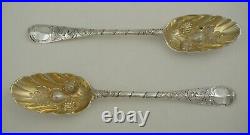 Scarce Scottish Georgian Silver Gilt Hanoverian Berry Spoons, Edinburgh 1758
