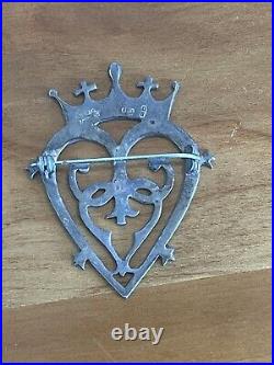 Scotland antique sterling silver pin royal crown rare Scottish collectible