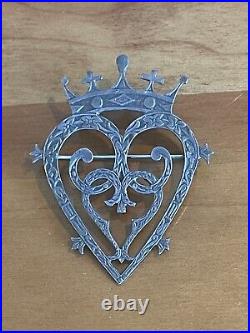 Scotland antique sterling silver pin royal crown rare Scottish collectible