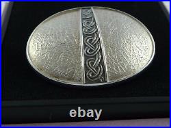 Scottish 1960's Ola Gorie Silver Striped Agate Brooch Pin
