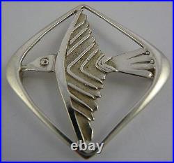 Scottish 1964 Silver Ola Gorie Odin's Bird Viking Brooch Pin