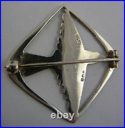 Scottish 1964 Silver Ola Gorie Odin's Bird Viking Brooch Pin