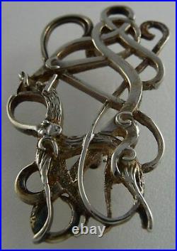 Scottish 1964 Silver Ola Gorie Odin's Bird Viking Brooch Pin