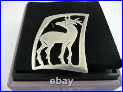 Scottish 1967 Ola Gorie Silver Dunfallandy Stag Brooch Pin