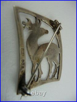 Scottish 1967 Ola Gorie Silver Dunfallandy Stag Brooch Pin