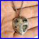 Scottish 925 Silver Granite Pendant Love Heart Necklace / Victorian Antique