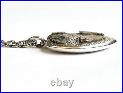 Scottish 925 Silver Granite Pendant Love Heart Necklace / Victorian Antique