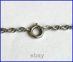 Scottish 925 Silver Granite Pendant Love Heart Necklace / Victorian Antique