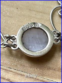 Scottish 925 Sterling Silver & Agate Cabochon Toggle Bracelet John Hart