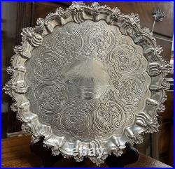 Scottish Antique Silver Salver, Ship In Distress, John Heron, Glasgow 1826