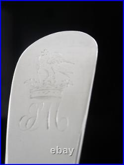 Scottish Antique Sterling Silver Basting Spoon, CRESTED, Robert Wilson 1798