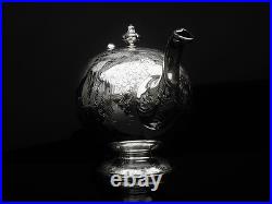 Scottish Antique Sterling Silver Bullet Teapot, William Marshall 1804