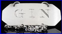 Scottish Antique Sterling Silver GIN Decanter Label, Dick & Robertson c. 1796